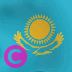 Kasachstan-Landesflagge, Elgato-Streamdeck und Loupedeck animierte GIF-Symbole als Hintergrundbild für die Tastenschaltfläche